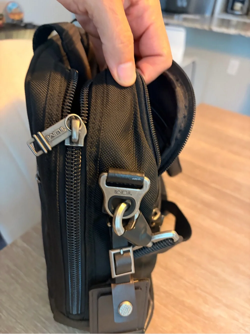 Tumi Black Nylon Messenger Crossbody Bag